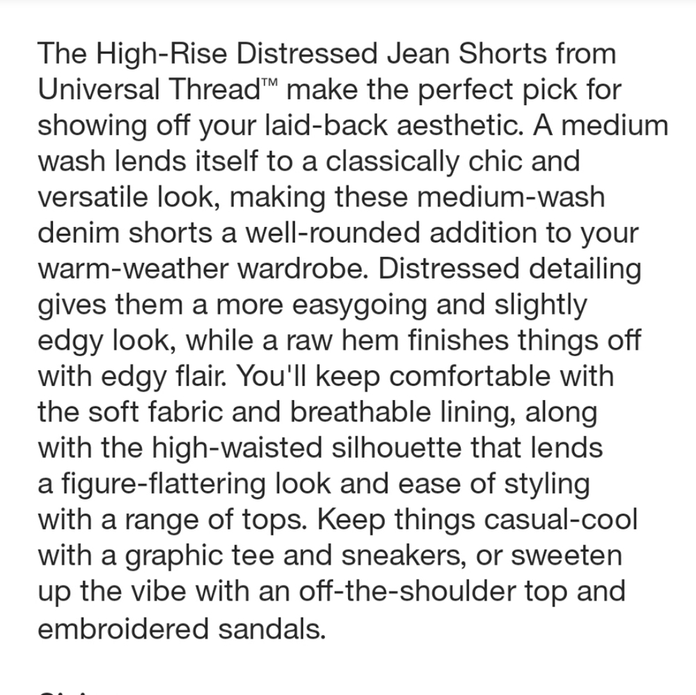 Universal Thread High Rise Distressed Denim Shorts - Picture 8 of 8